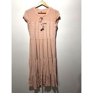 Kate & Sam maxi dress peasant tiered broomstick bohemian spring summer women M